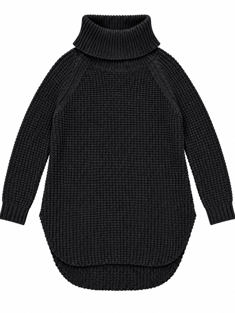 A New Day Women’s Black Chunky Knit Turtleneck Long Sweater Size M Warm Stylish